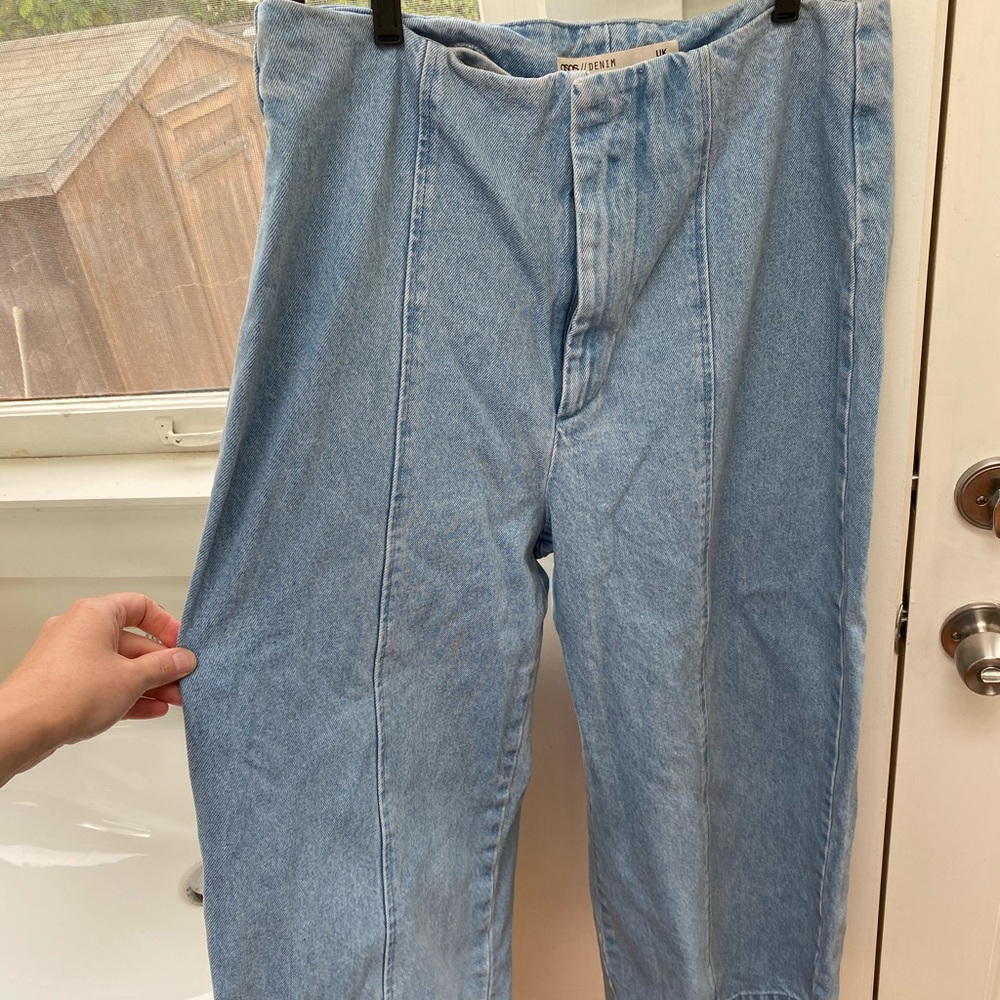 70s style cropped extra high waist jeans by ASOS